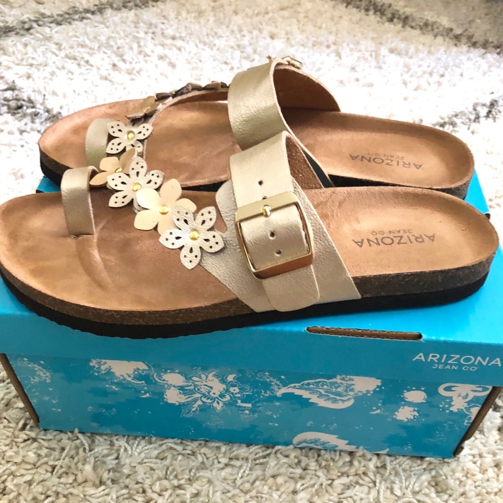 Rose Gold Flower Sandals